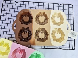 Molde silicona 6 rosquitas Navidad